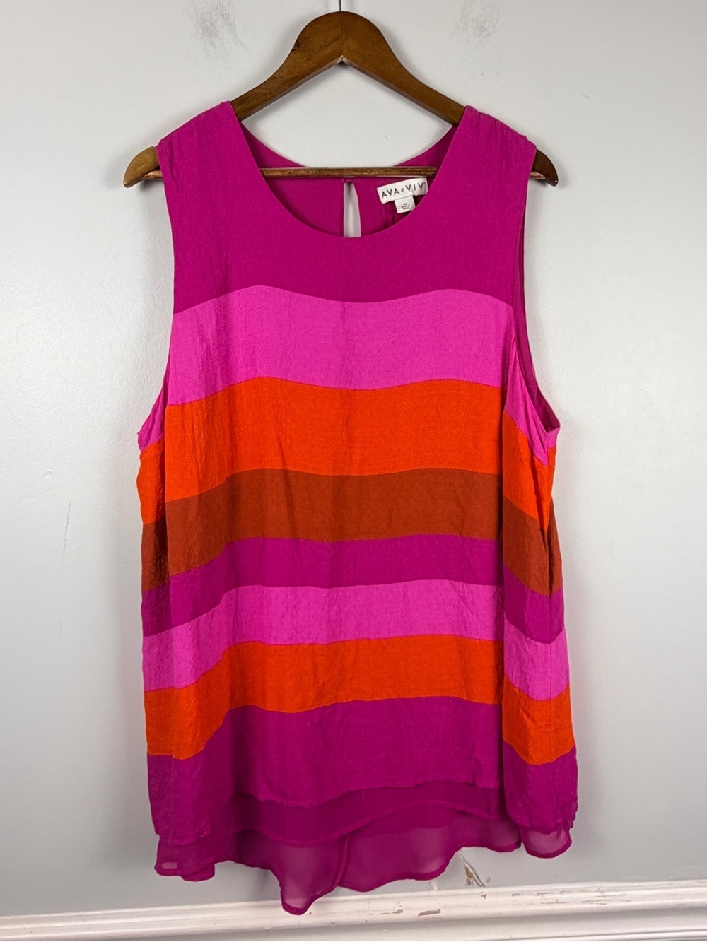 Ava & Viv pink variation stripe tank top size 2X